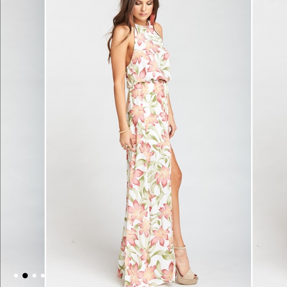 show me your mumu lily lady floral halter dress